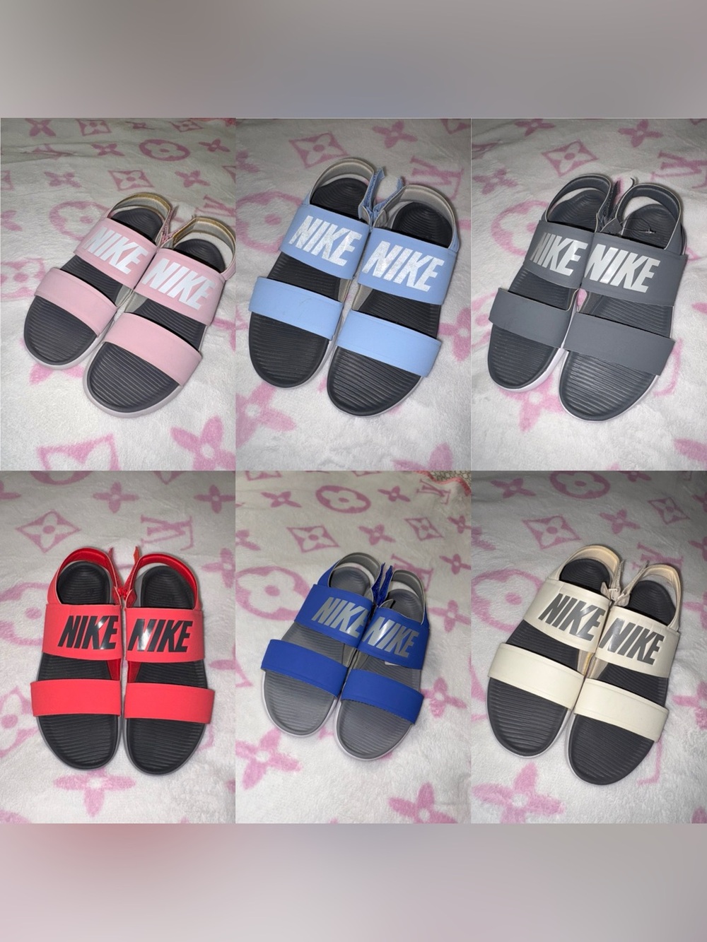 6 pairs bundle Nike women’s Adjustable Slide Sandals